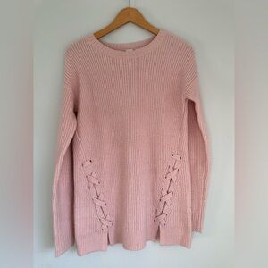 Gap Pink Knit Sweater with Side Details